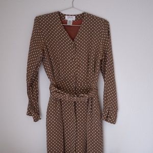 Brown vintage dress with matching belt